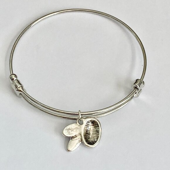 Silver Bumble Bee Charm Bracelet Bangle Adjustable Yellow Crystal Rhodium Plated - Picture 8 of 9